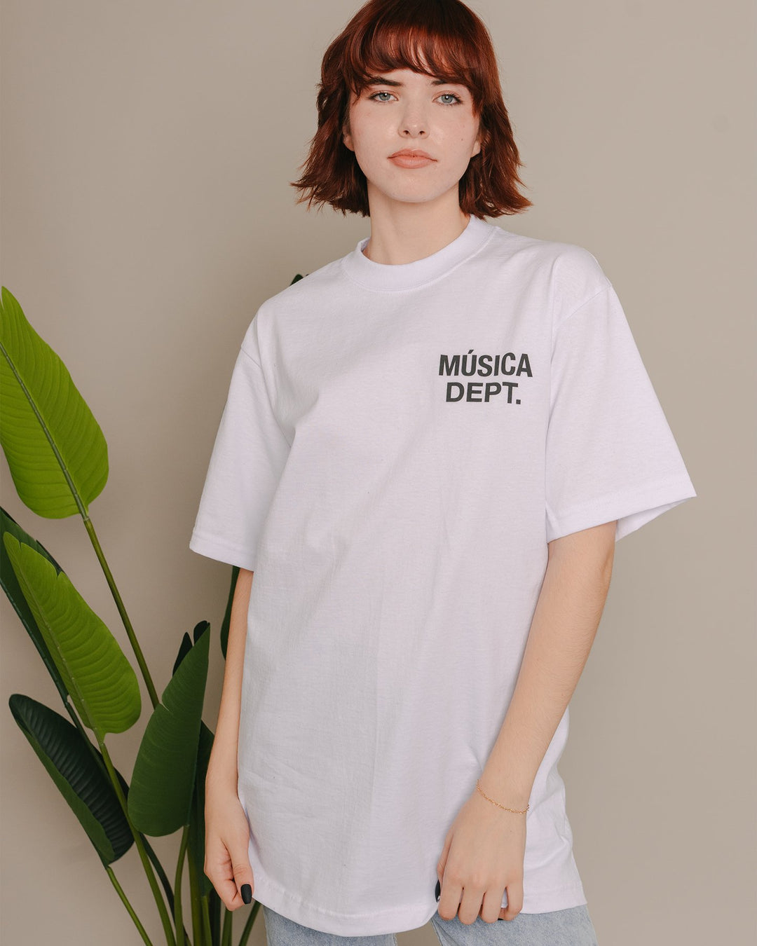 Musica Dept. White Tee - trainofthoughtcollective