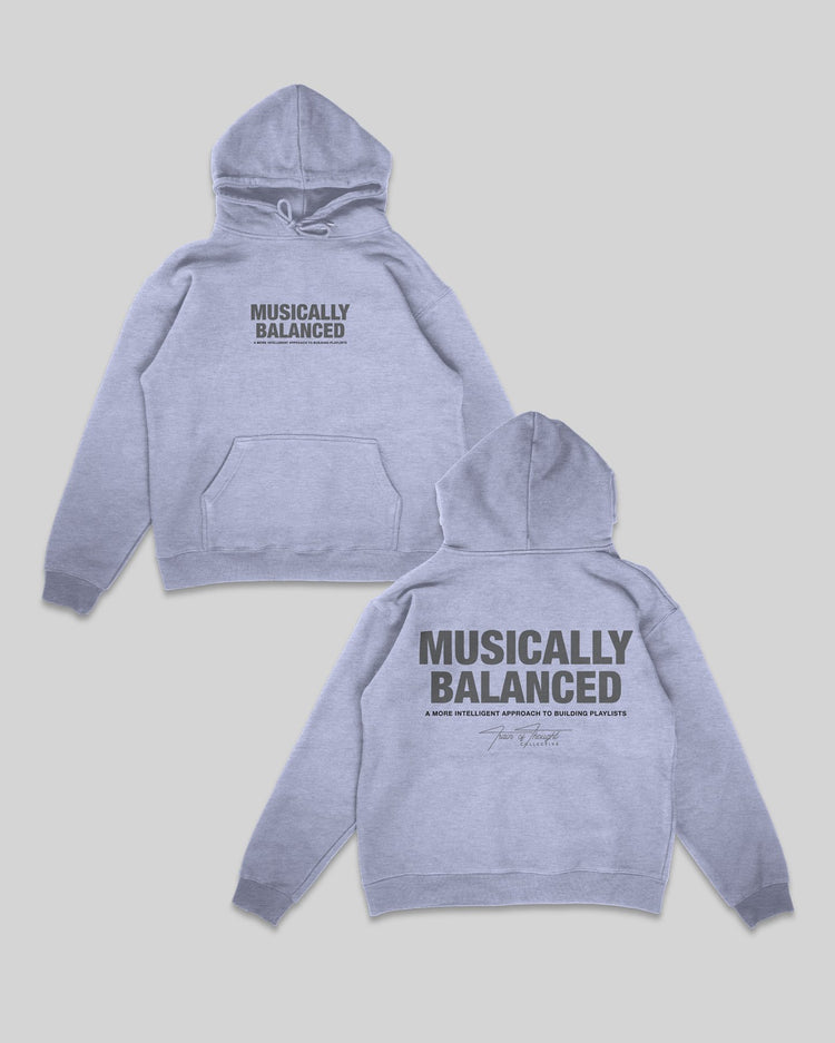 Musically Balanced Grey Hoodie V3 - trainofthoughtcollective