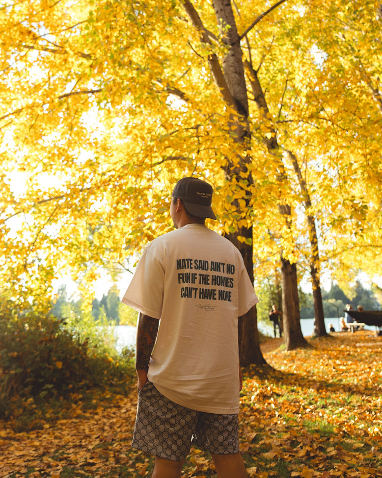 Nate Said White Tee - trainofthoughtcollective