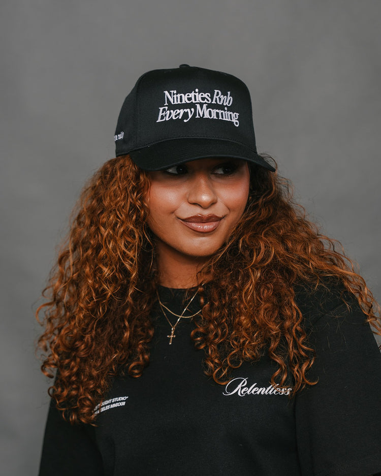 Nineties RNB Every Morning Black Snapback - trainofthoughtcollective