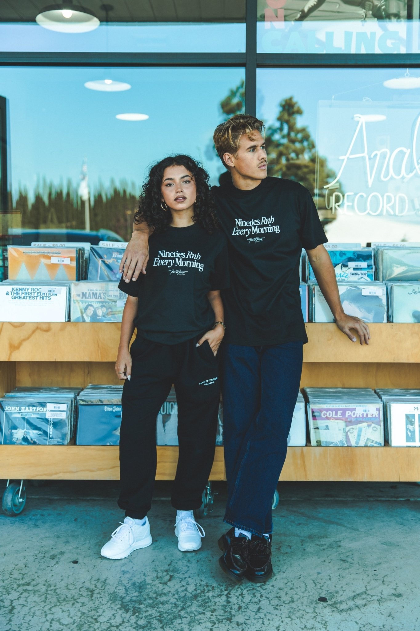 Nineties RNB Every Morning Black Tee - trainofthoughtcollective