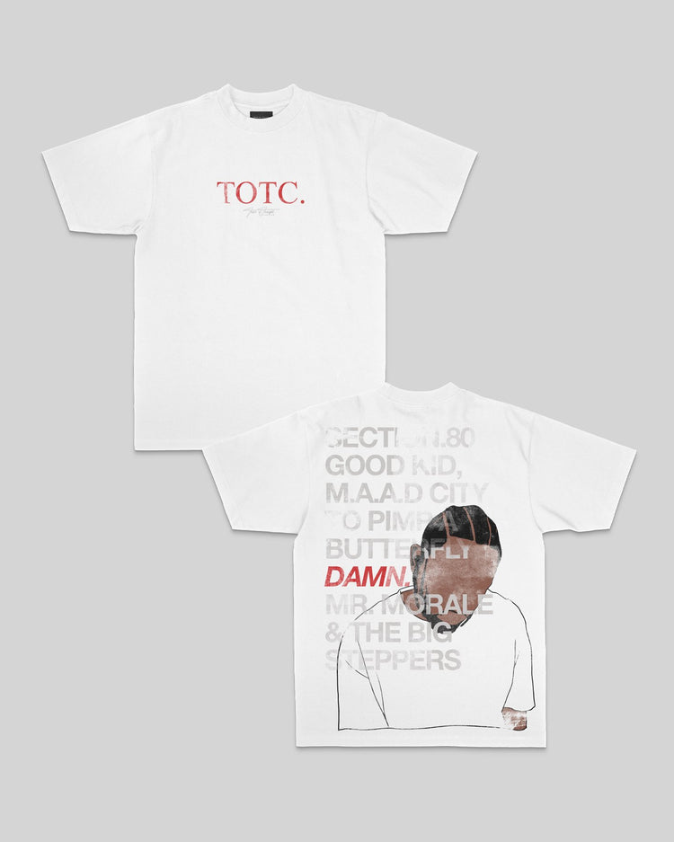 No-Face DAMN White Tee - trainofthoughtcollective