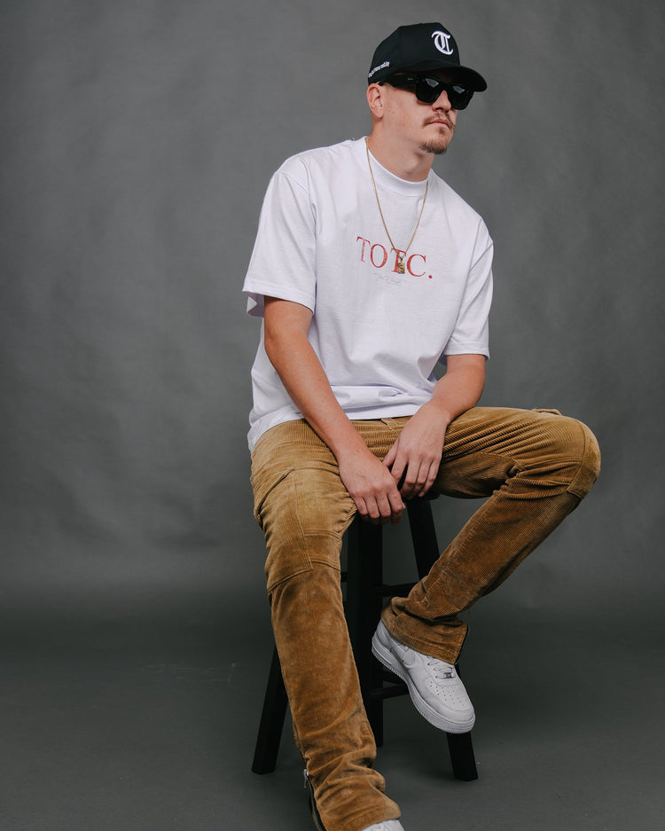 No-Face DAMN White Tee - trainofthoughtcollective