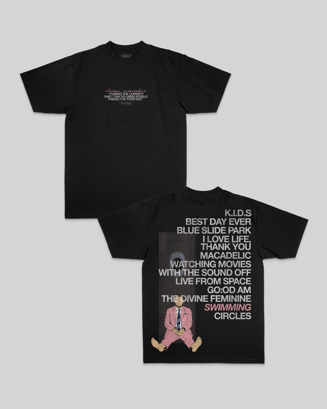 No-Face SWIMMING Black Tee - trainofthoughtcollective