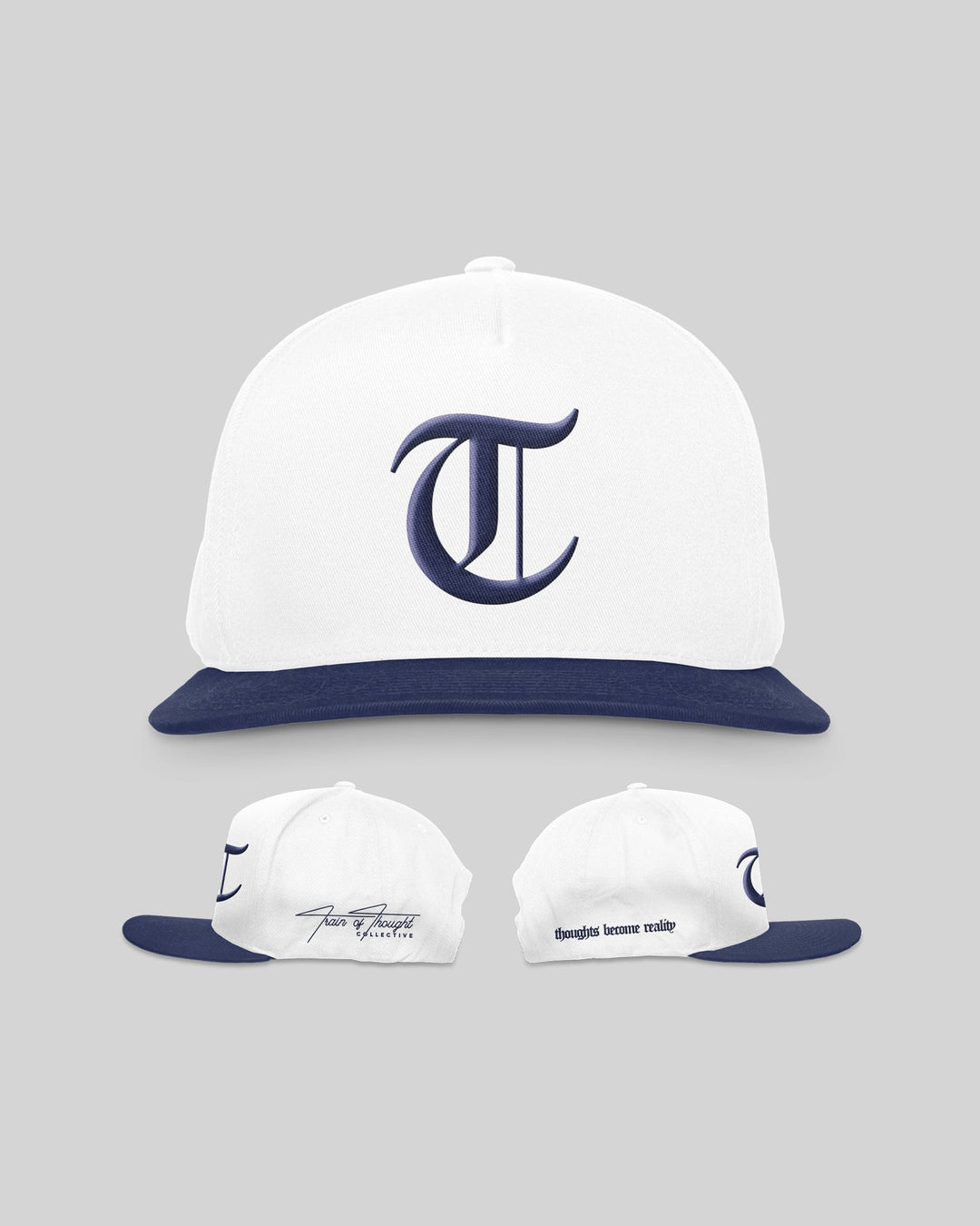 Official T 5 Panel Mid Profile Baseball Cap - Royal/White - trainofthoughtcollective