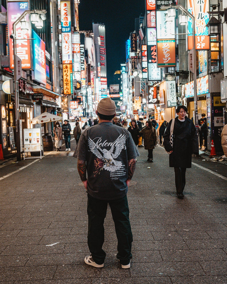 Relentless Dove Oversized Shadow Tee - trainofthoughtcollective
