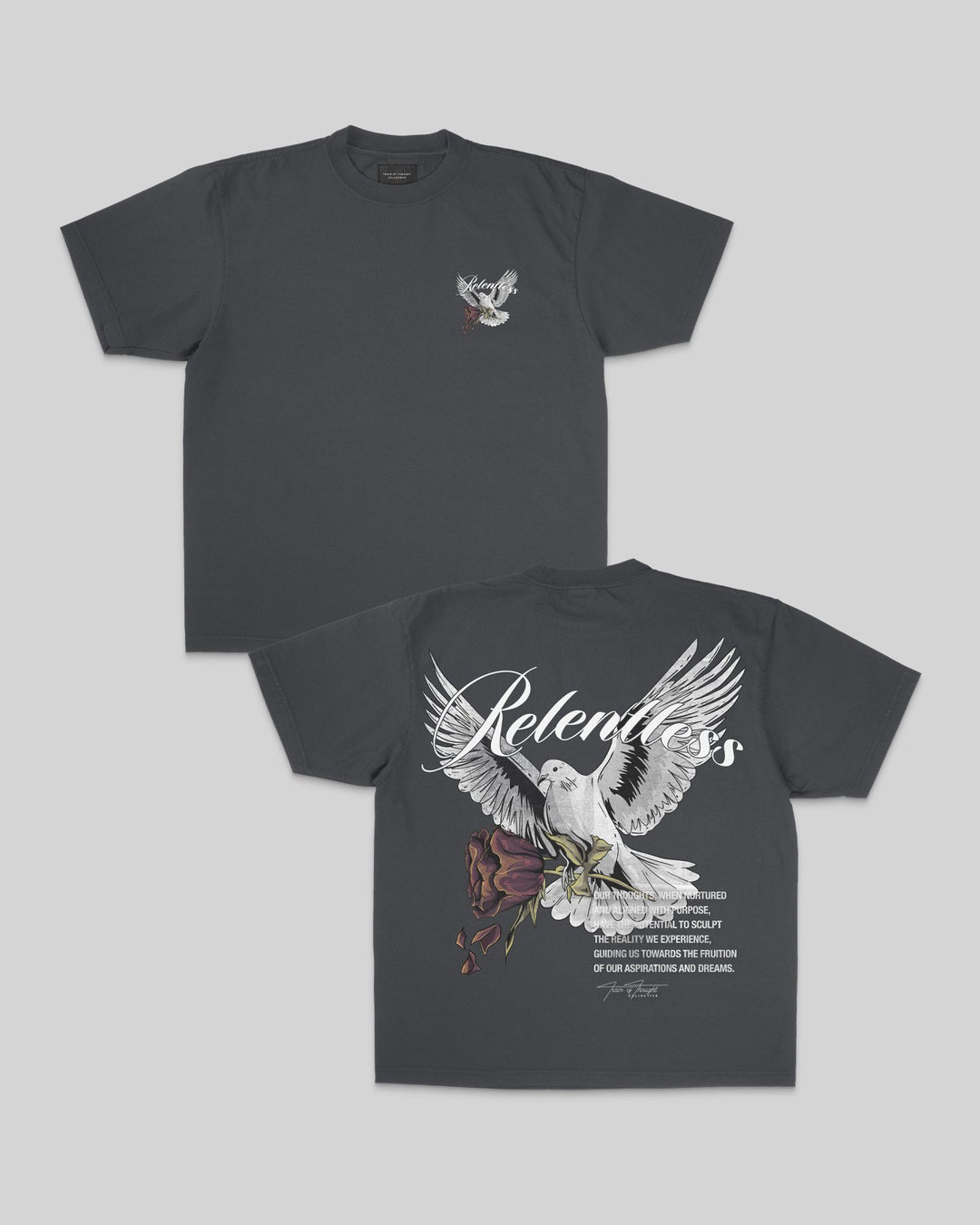Relentless Dove Oversized Shadow Tee - trainofthoughtcollective