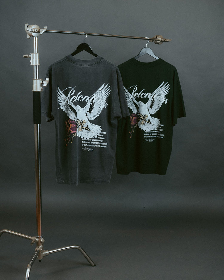 Relentless Dove Oversized Shadow Tee - trainofthoughtcollective
