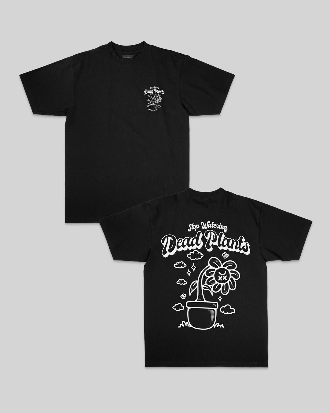 Stop Watering Dead Plants V3 Black Tee - trainofthoughtcollective