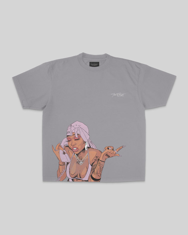 Summer Big Face Oversized Cement Tee - trainofthoughtcollective