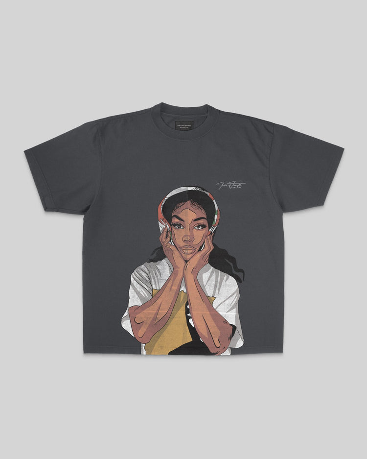 SZA Big Face Oversized Shadow Tee - trainofthoughtcollective