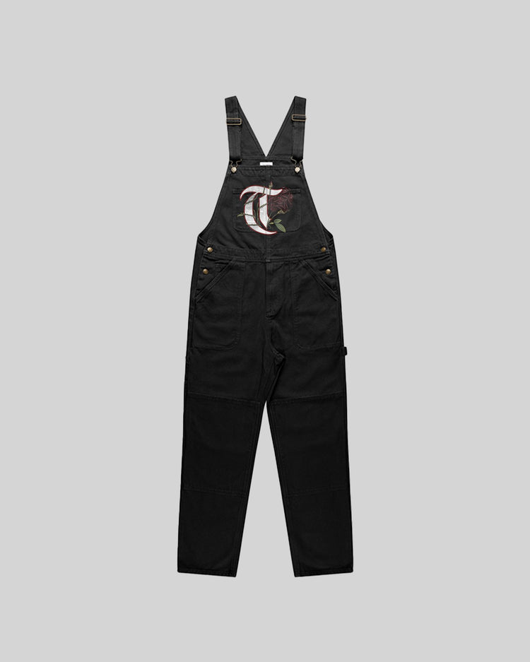 T-Rose Black Canvas Overall - trainofthoughtcollective
