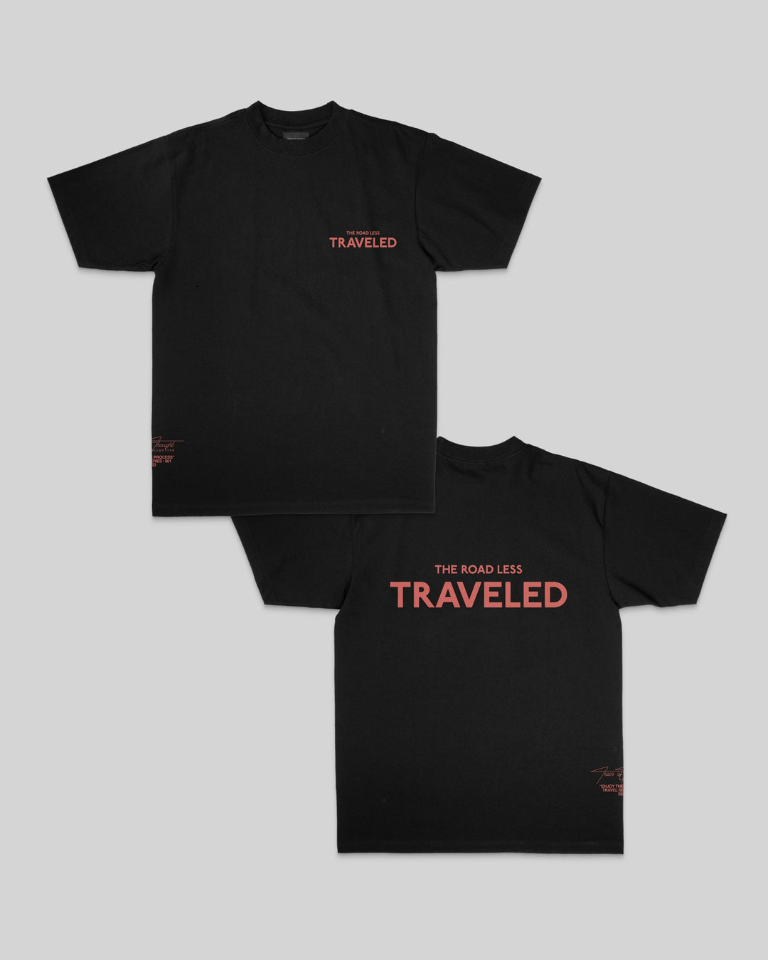 The Road Less Traveled Black Tee - trainofthoughtcollective