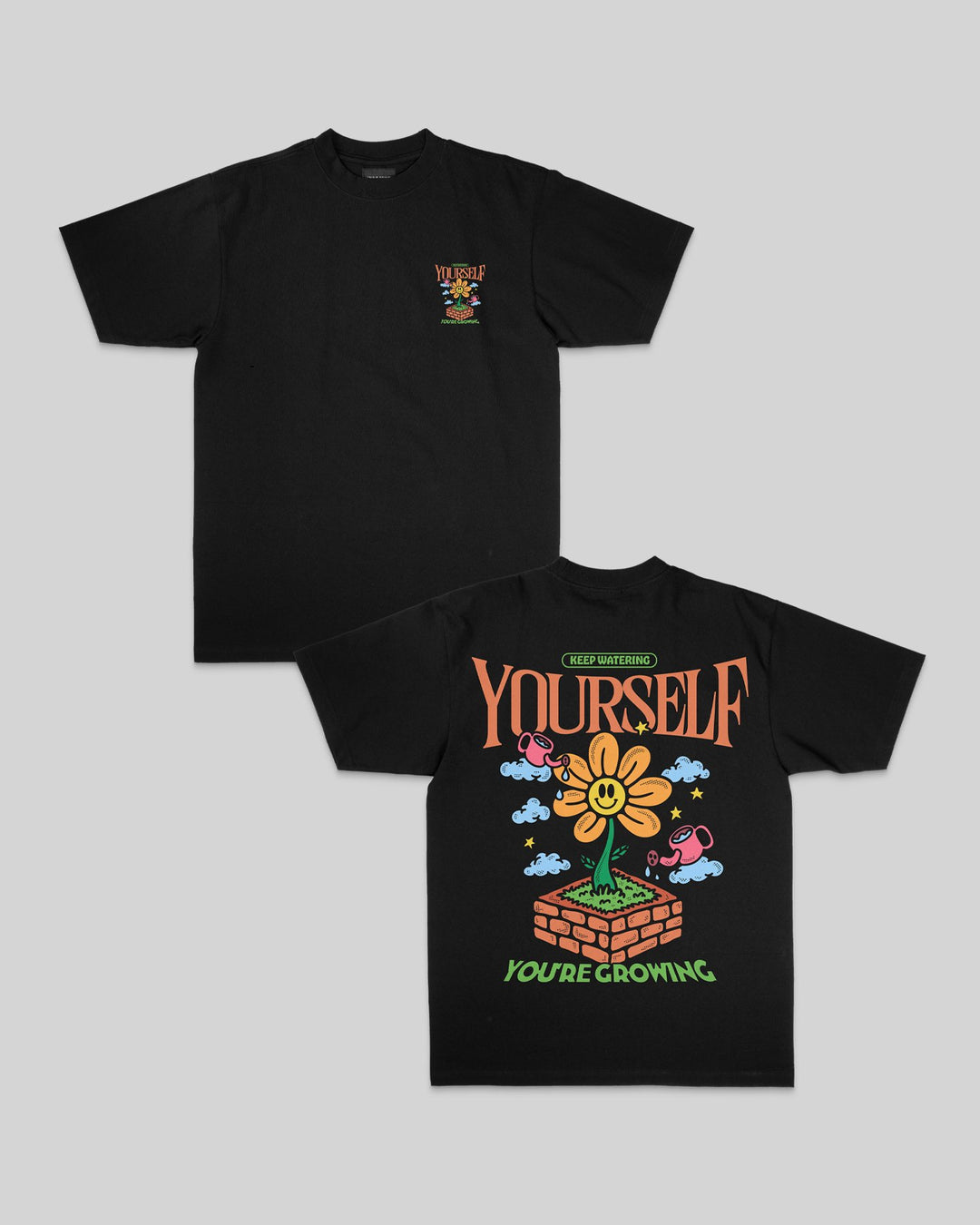 Water Yourself Black Tee - trainofthoughtcollective