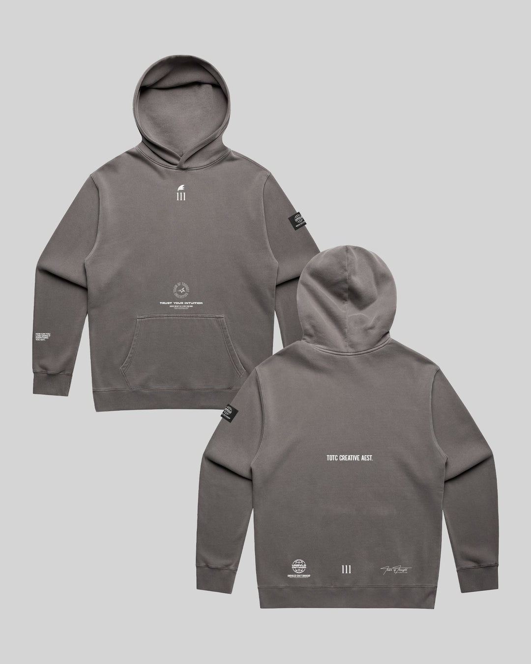 111ntuition Faded Black Hoodie - trainofthoughtcollective