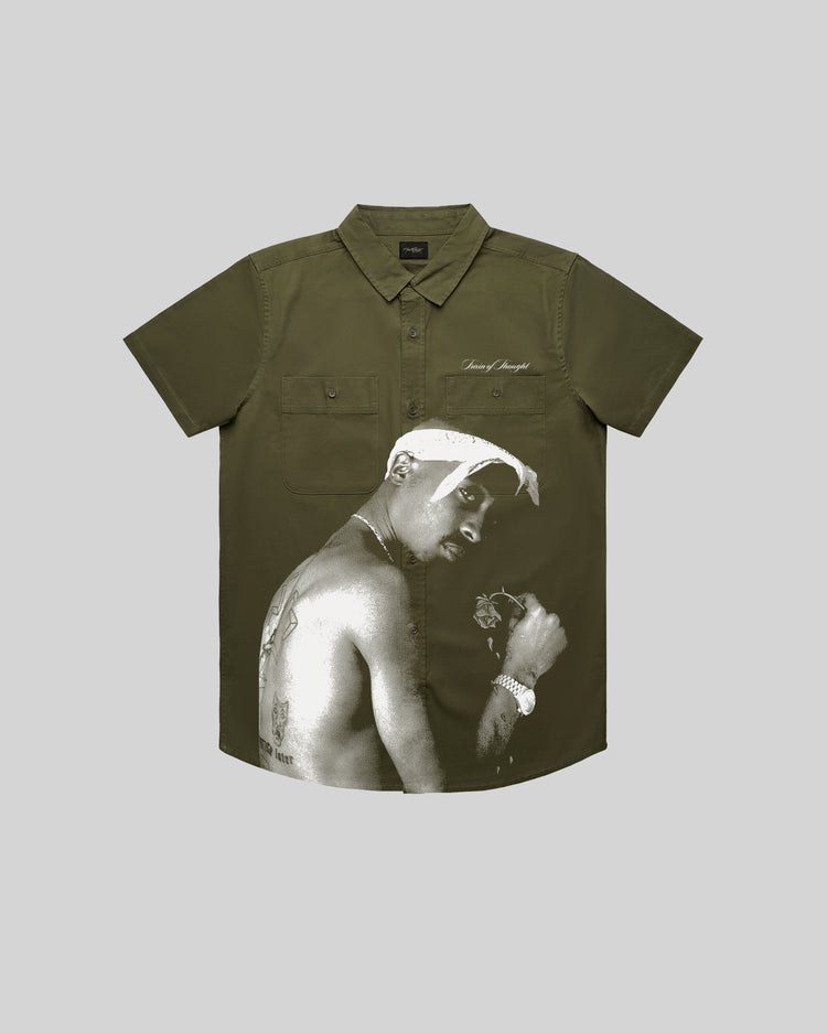 2PAC Dead Rose Army Work Shirt - trainofthoughtcollective