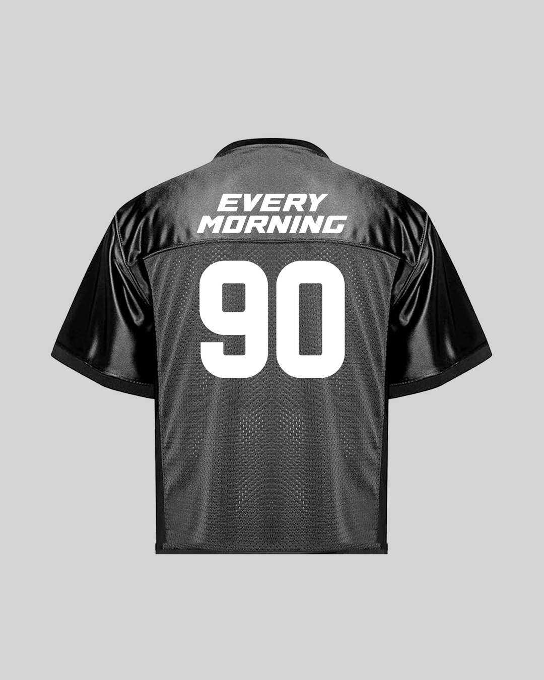 Rnb Every Morning V1 Cropped Black Football Jersey