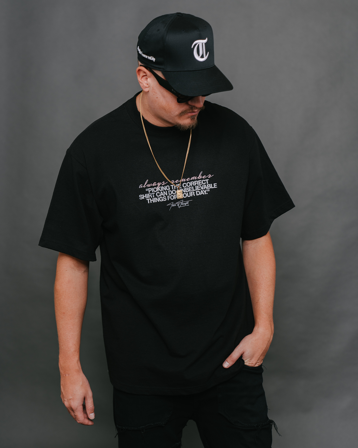 No Face Swimming Black Tee - Train of Thought Collective