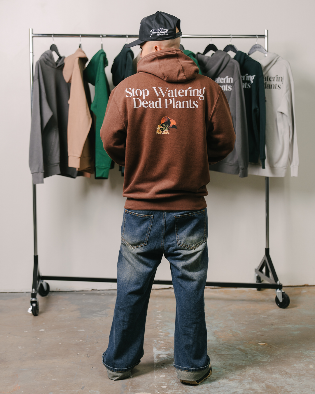 Stop Watering Dead Plants Brown Full Zip Hoodie