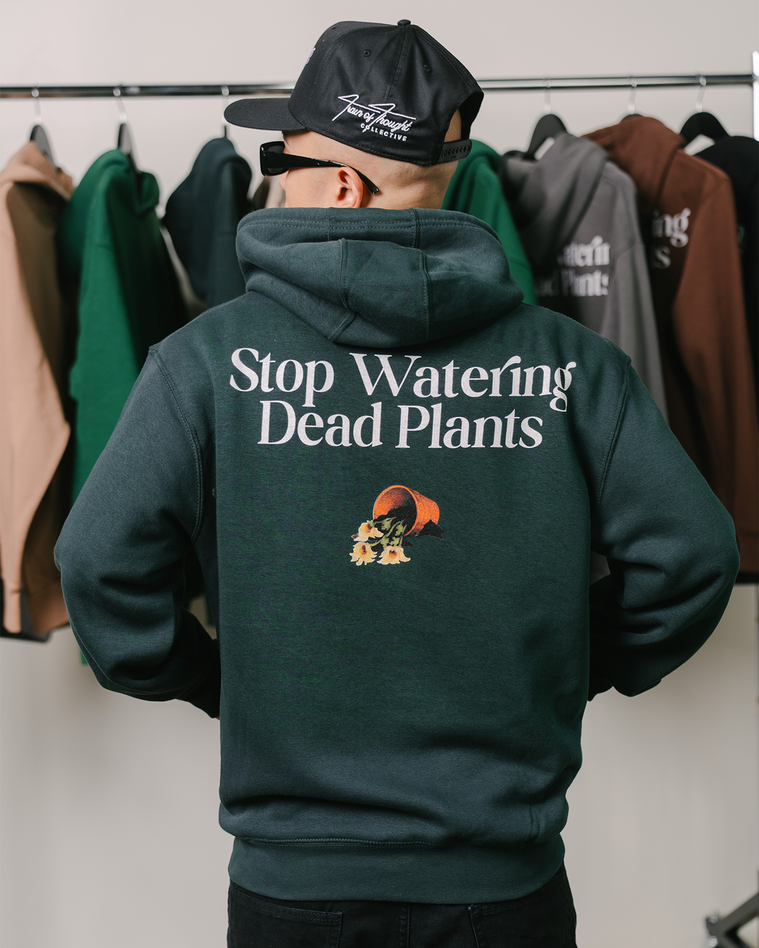 Stop Watering Dead Plants Green Full Zip Hoodie