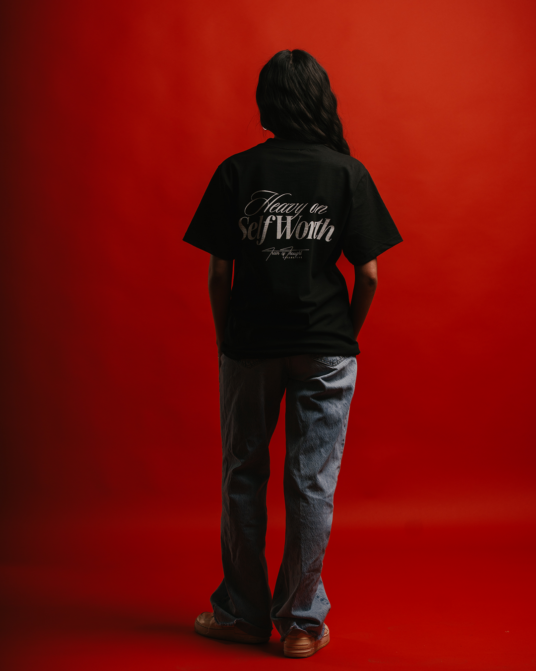 Heavy On Self Worth Black Tee