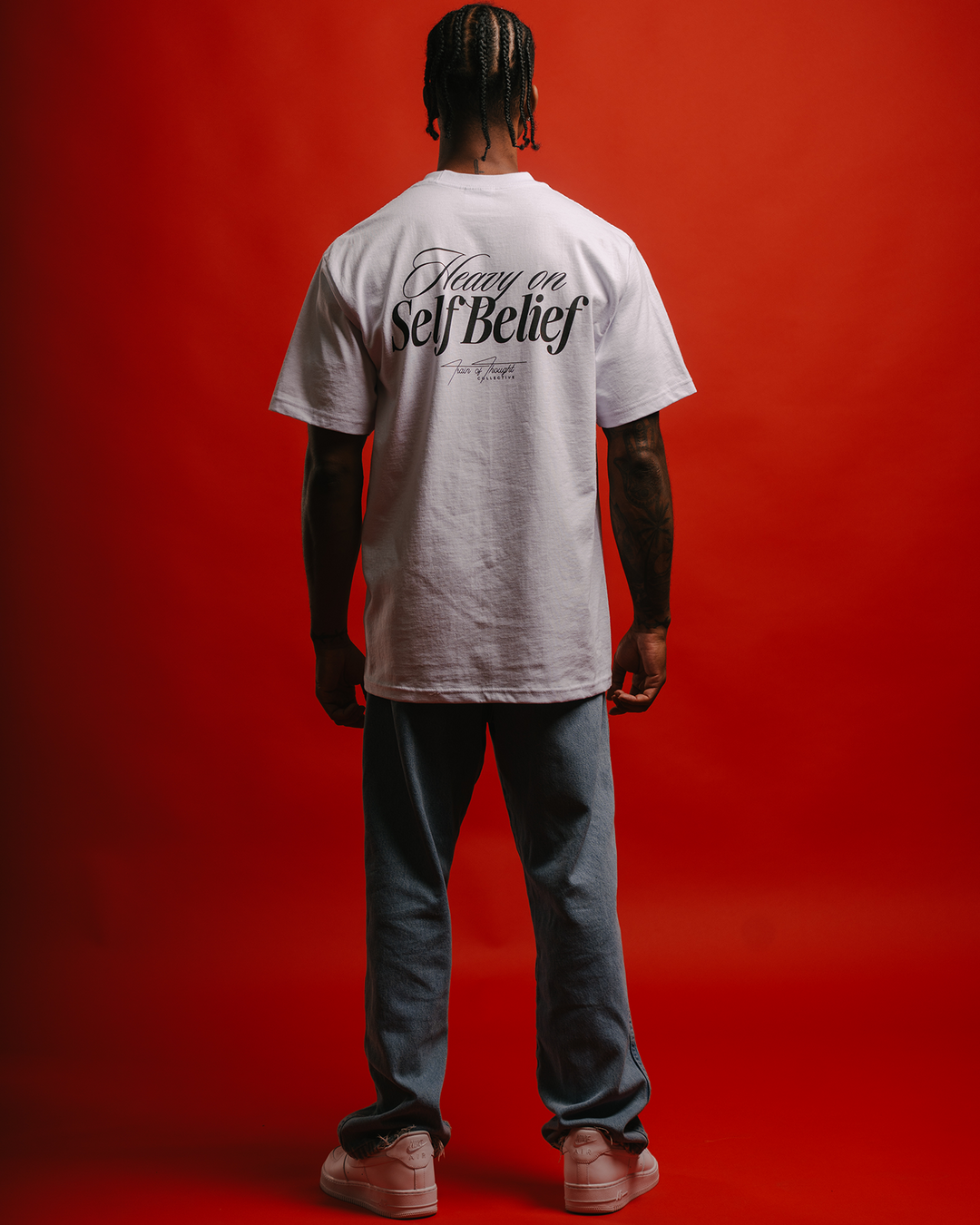 Heavy On Self Belief White Tee
