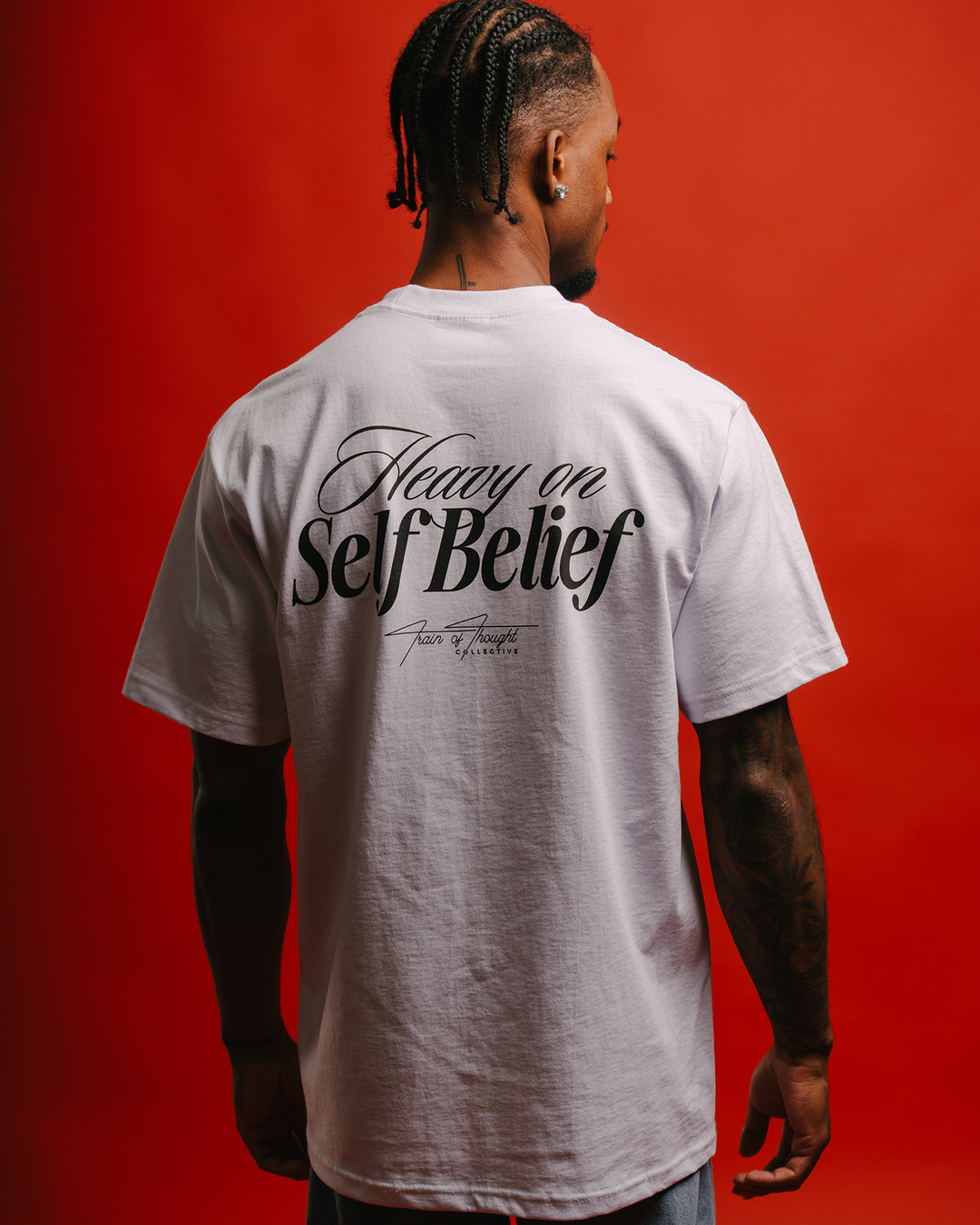 Heavy On Self Belief White Tee