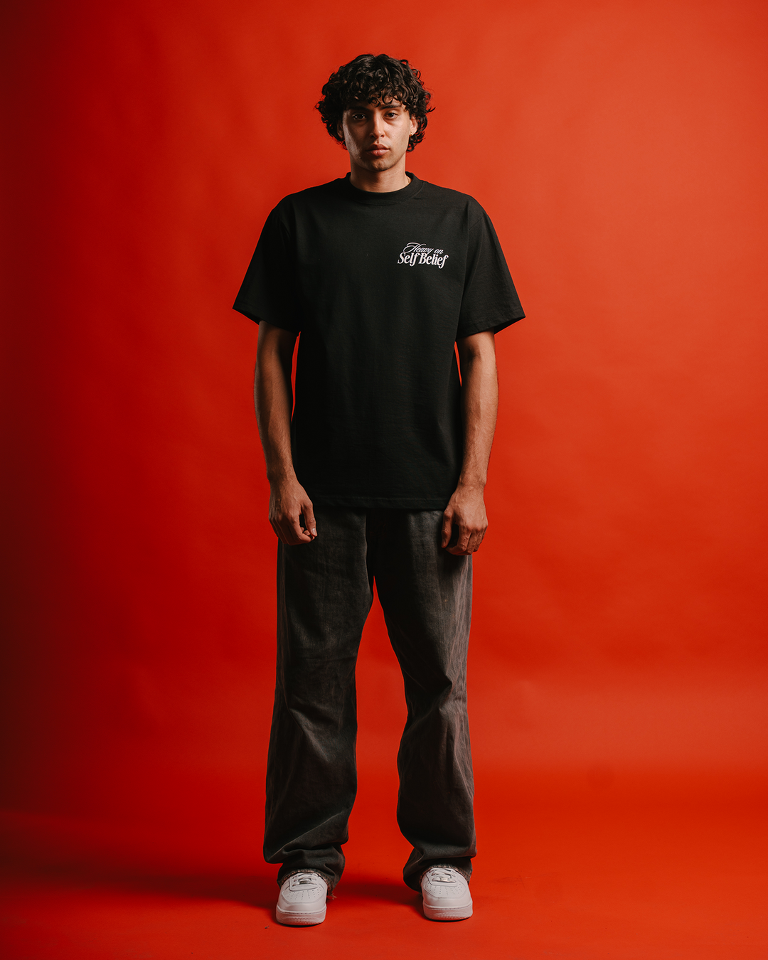 Heavy On Self Belief Black Tee