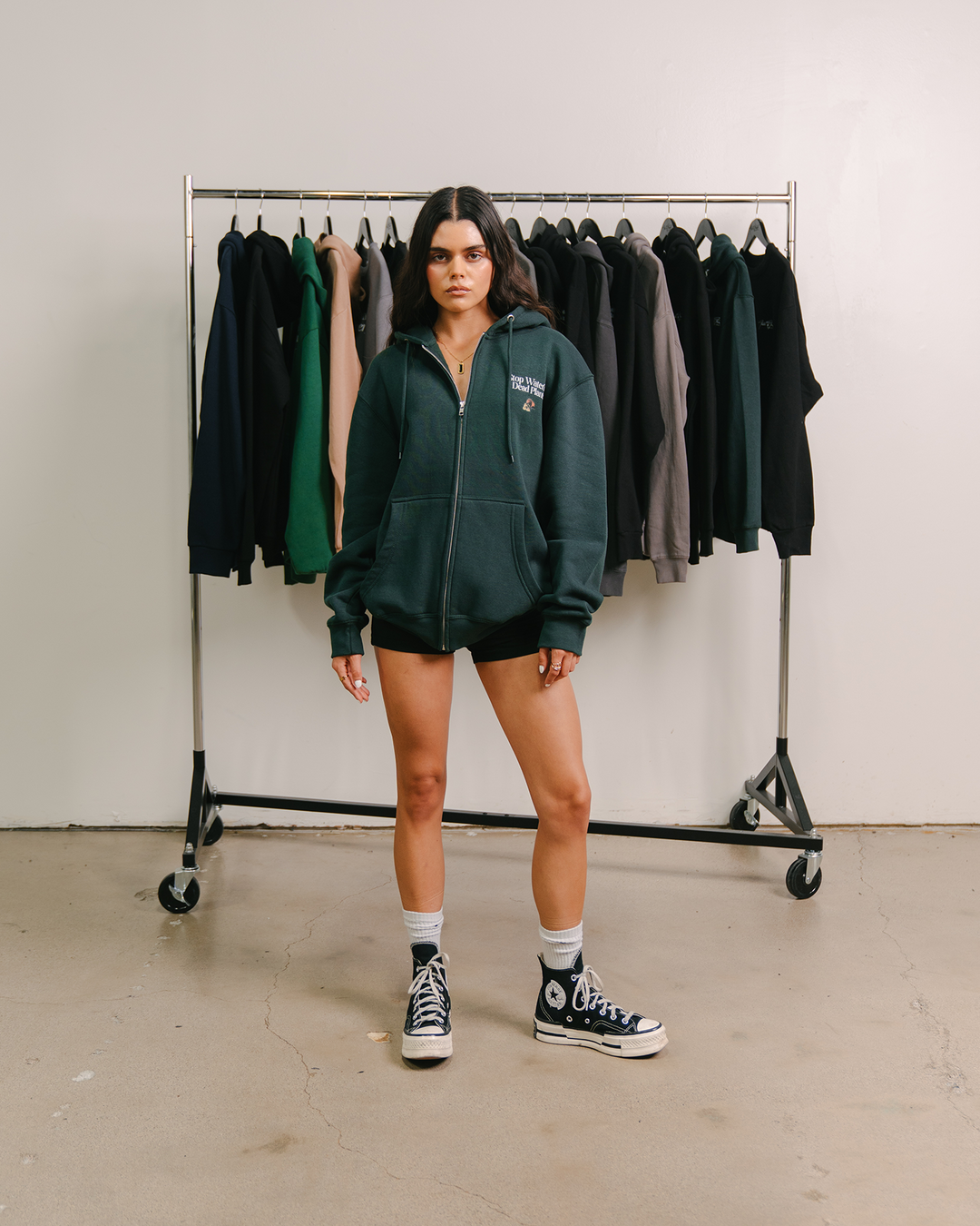 Stop Watering Dead Plants Green Full Zip Hoodie