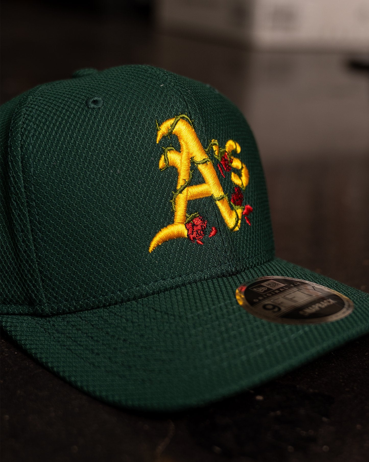 A's City Rose New Era Dark Green Snapback - trainofthoughtcollective