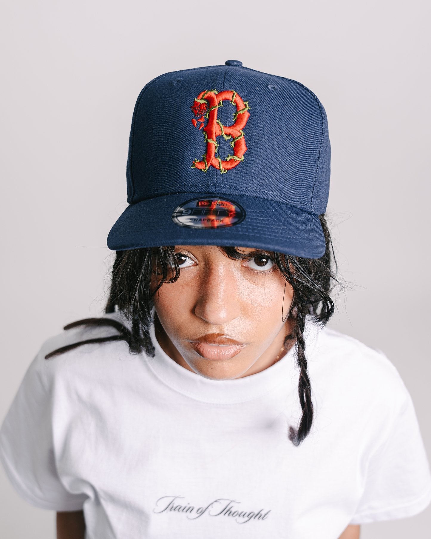 Boston City Rose New Era Navy Blue Snapback - trainofthoughtcollective