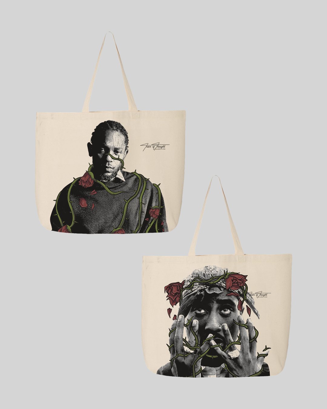 Dead Roses V1 Double - Sided Tote Bag - trainofthoughtcollective