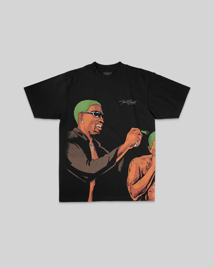 Dennis & Frank Big Face Black Shirt - trainofthoughtcollective