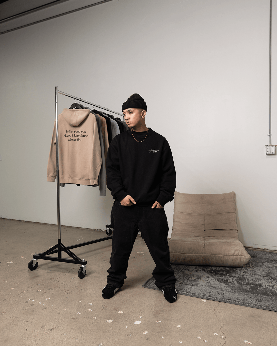 Don't Skip Black Crewneck Sweatshirt - trainofthoughtcollective