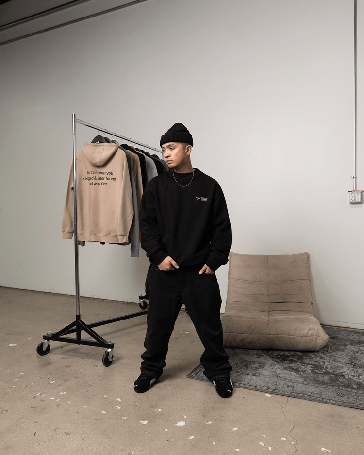 Don't Skip Black Crewneck Sweatshirt - trainofthoughtcollective