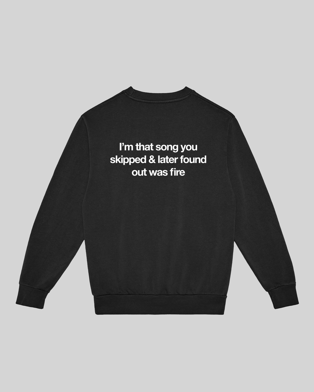 Don't Skip Black Crewneck Sweatshirt - trainofthoughtcollective