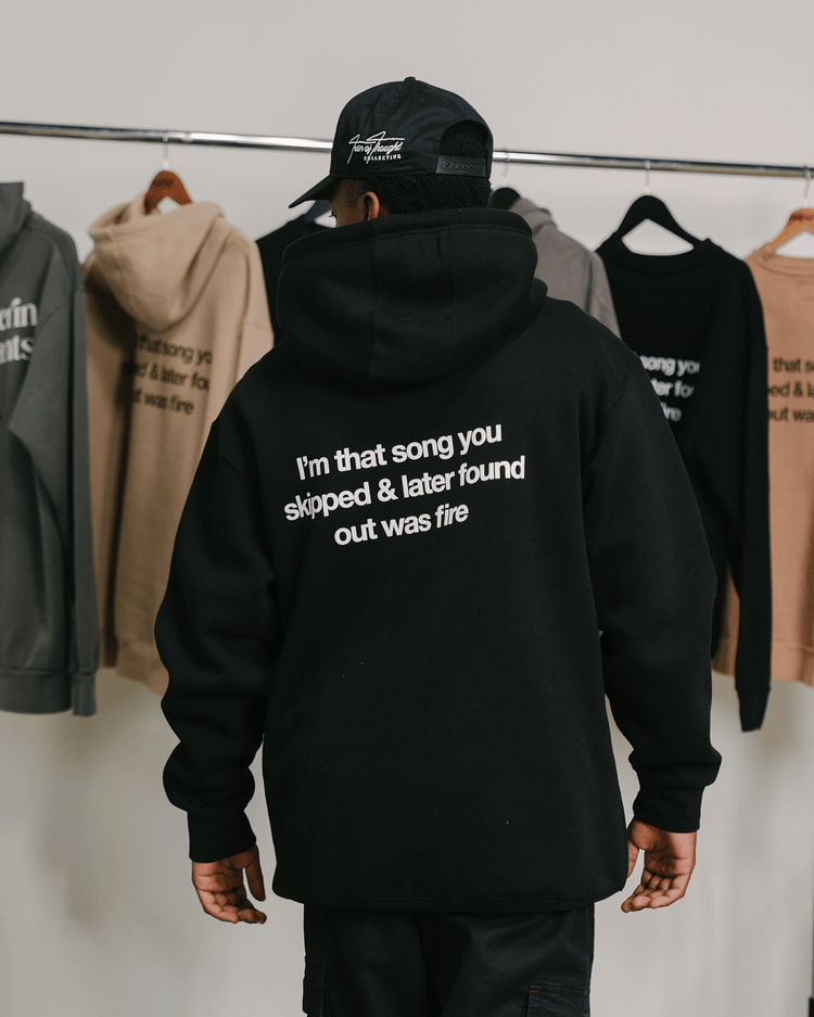 Don't Skip Black Hoodie - trainofthoughtcollective