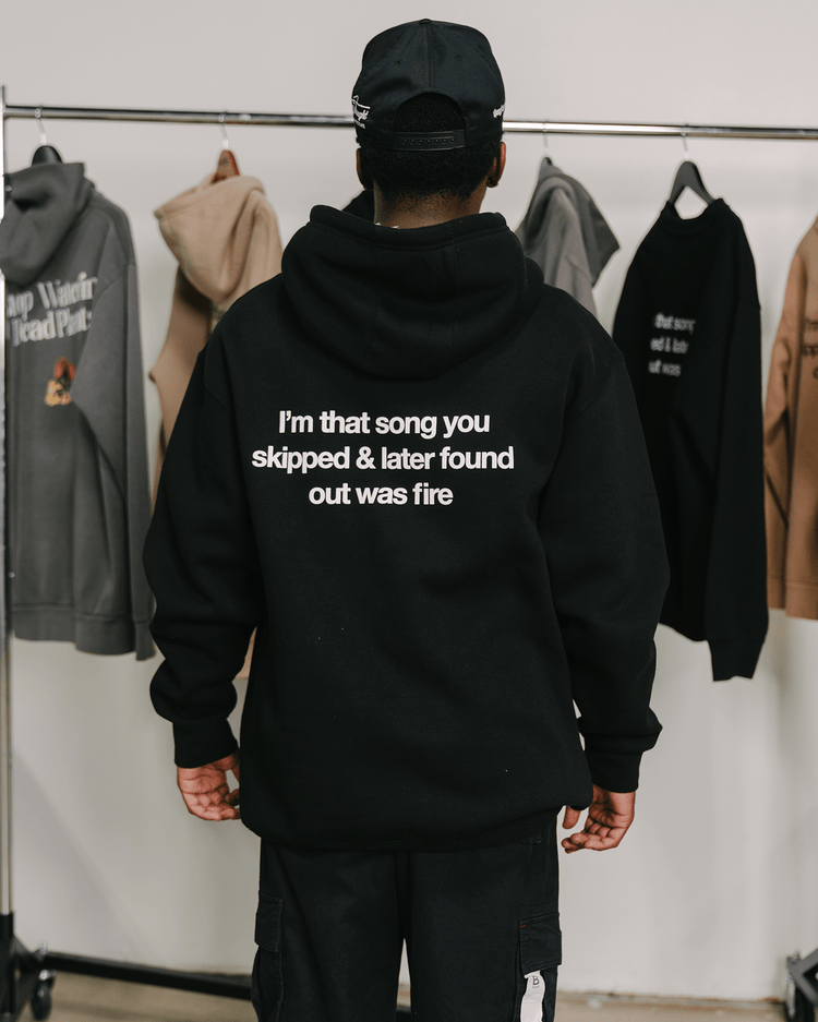 Don't Skip Black Hoodie - trainofthoughtcollective