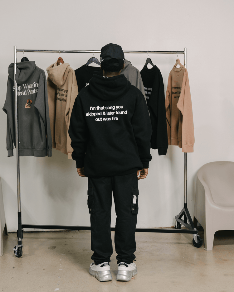 Don't Skip Black Hoodie - trainofthoughtcollective