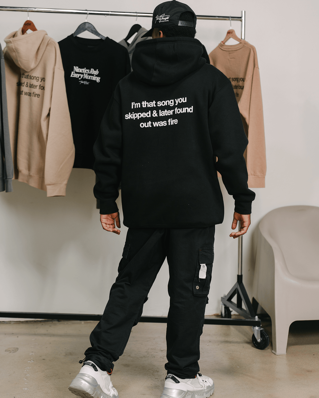 Don't Skip Black Hoodie - trainofthoughtcollective