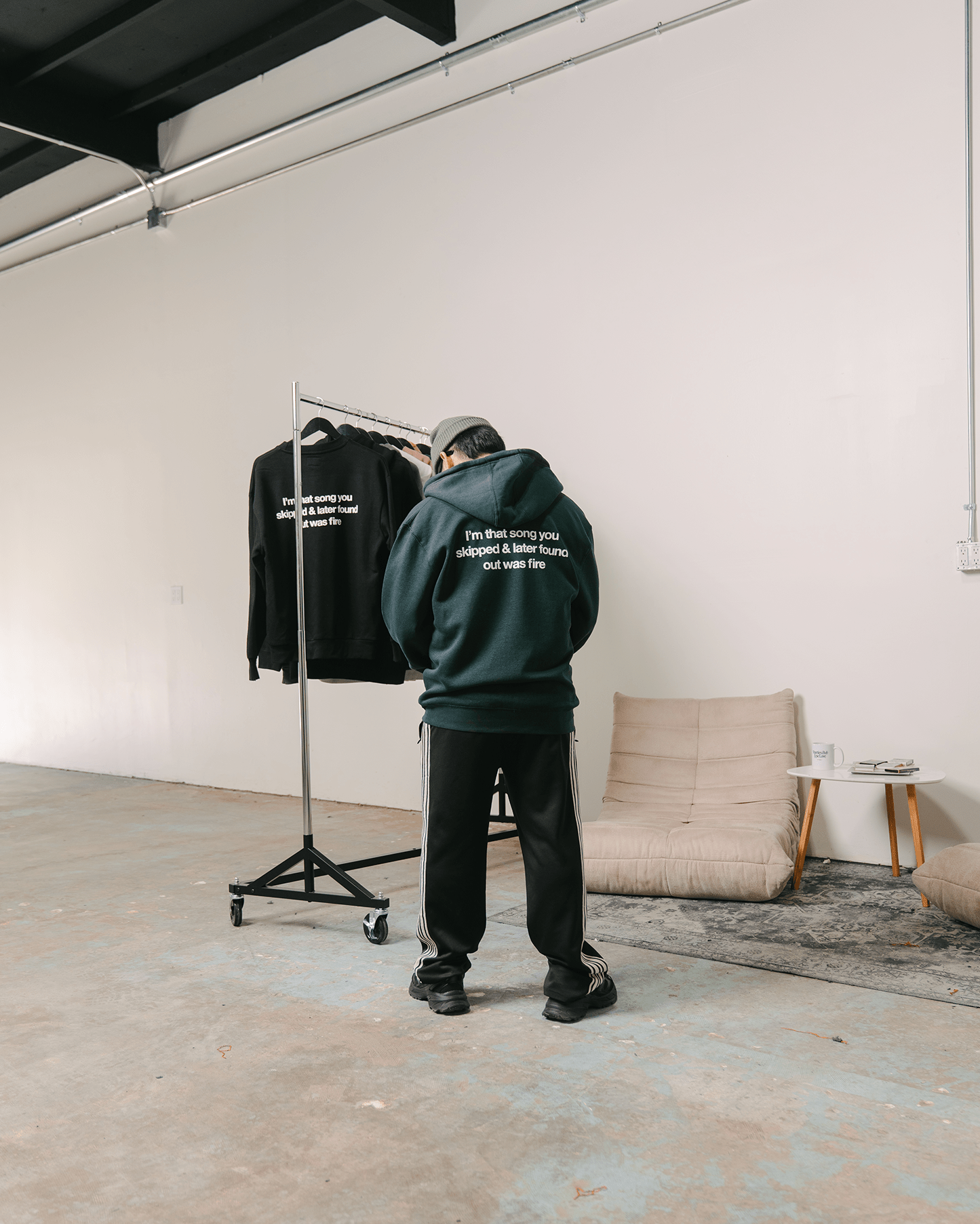 Don't Skip Green Full Zip Hoodie - trainofthoughtcollective