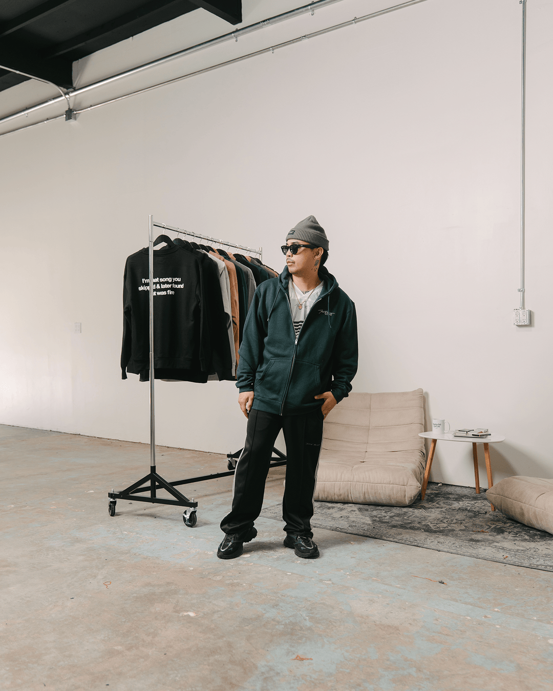 Don't Skip Green Full Zip Hoodie - trainofthoughtcollective