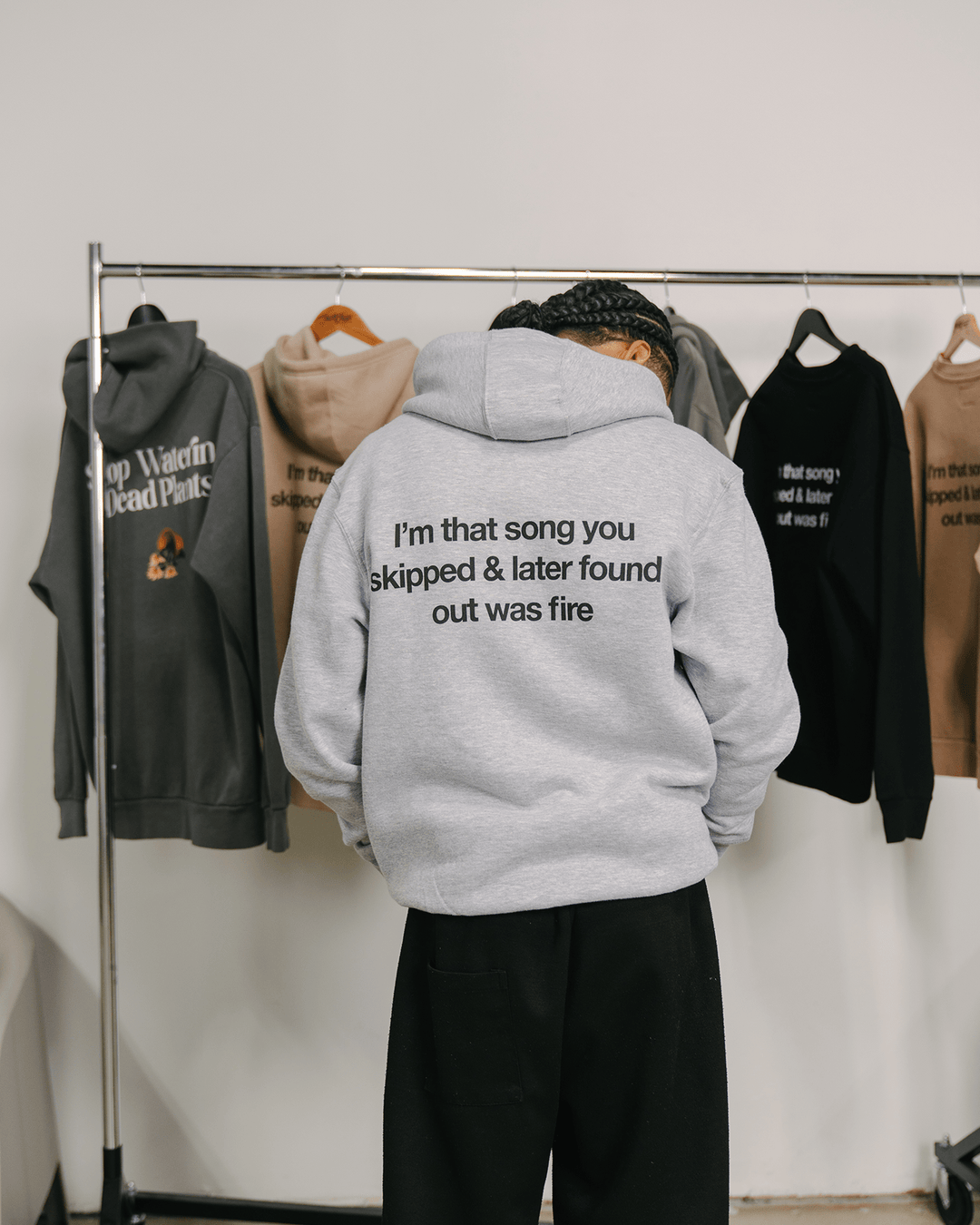 Don't Skip Heather Grey Full Zip Hoodie - trainofthoughtcollective