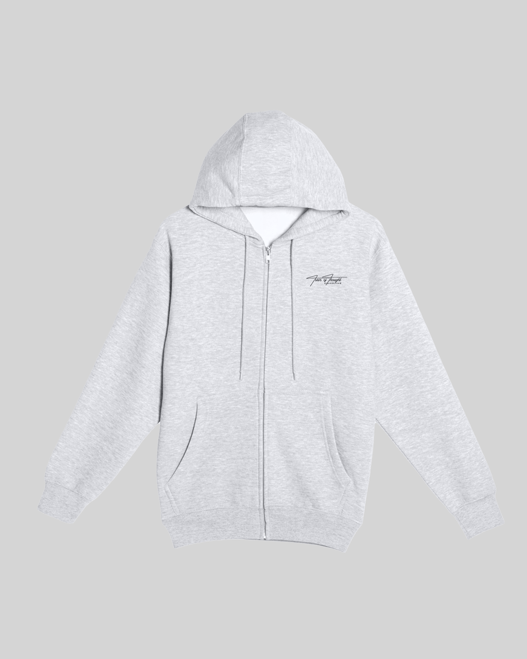 Don't Skip Heather Grey Full Zip Hoodie - trainofthoughtcollective
