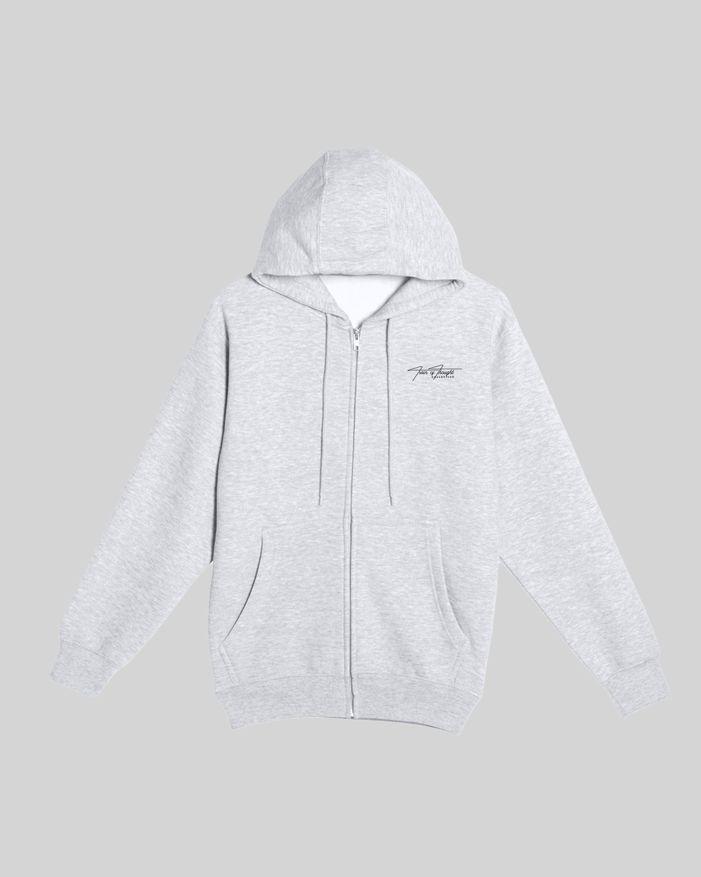 Don't Skip Heather Grey Full Zip Hoodie - trainofthoughtcollective