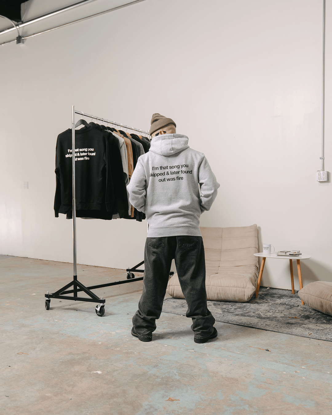Don't Skip Heather Grey Full Zip Hoodie - trainofthoughtcollective