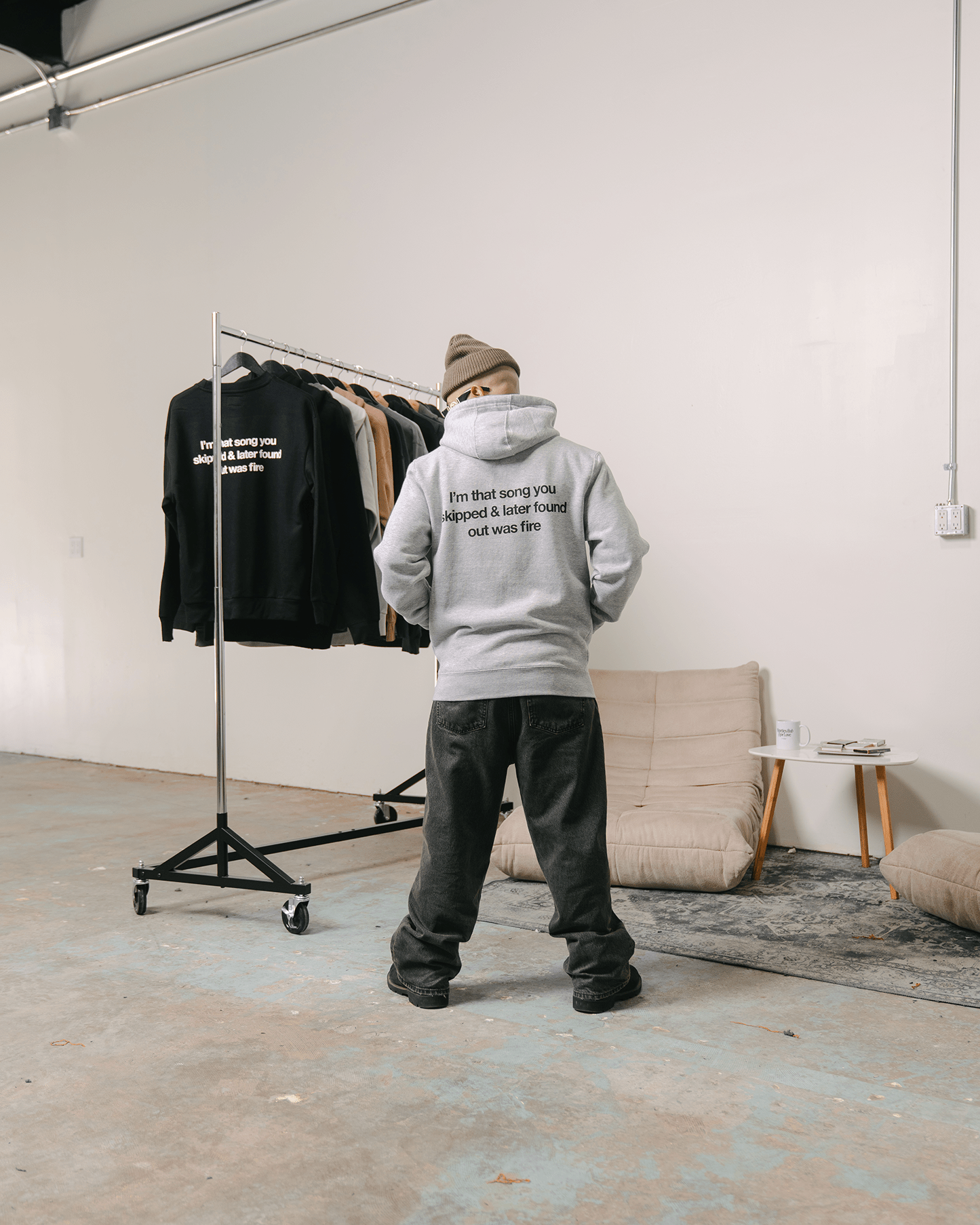 Don't Skip Heather Grey Full Zip Hoodie - trainofthoughtcollective