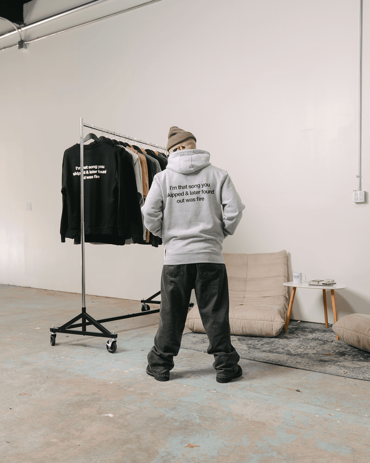 Don't Skip Heather Grey Full Zip Hoodie - trainofthoughtcollective