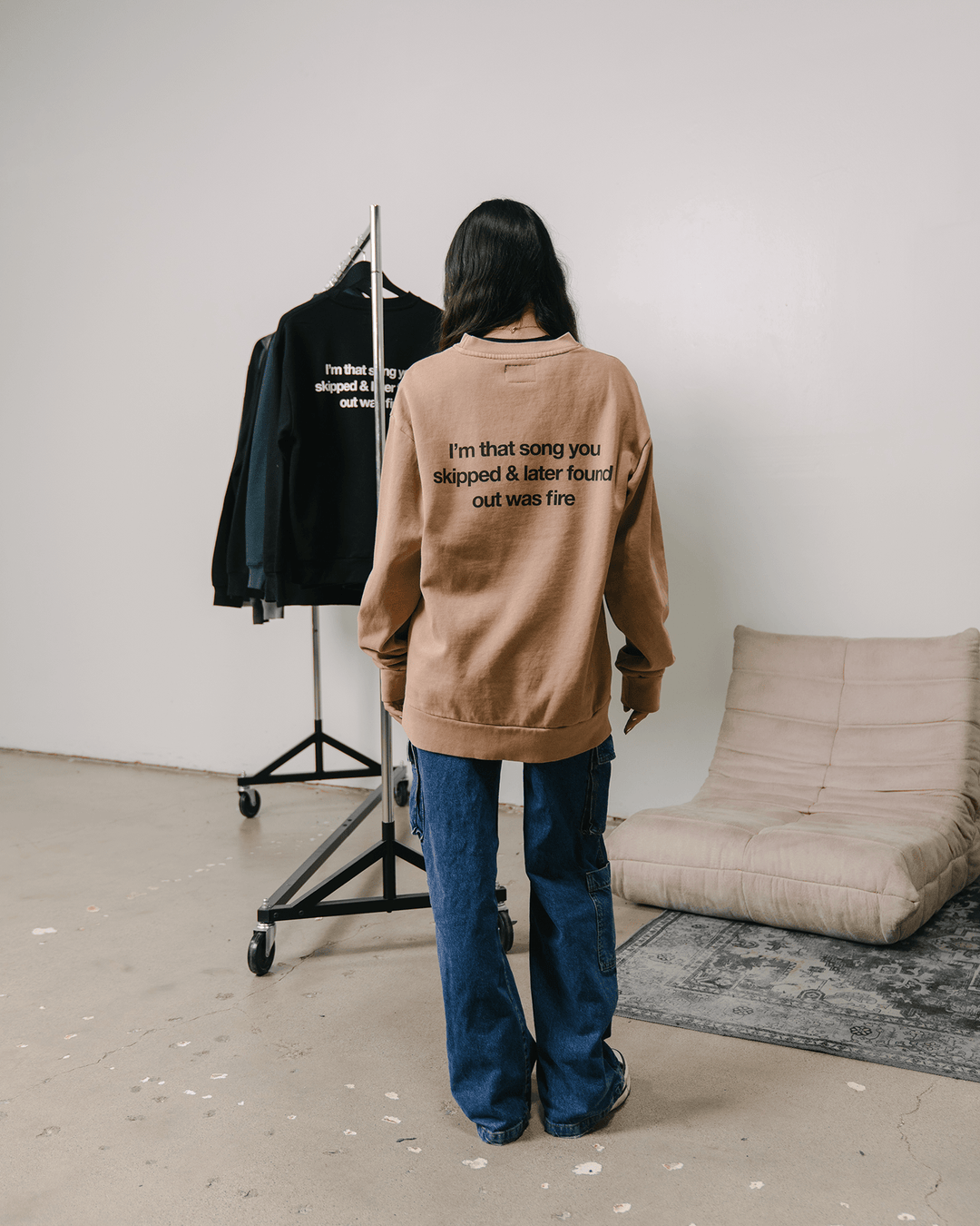 Don't Skip Mushroom Crewneck Sweatshirt - trainofthoughtcollective