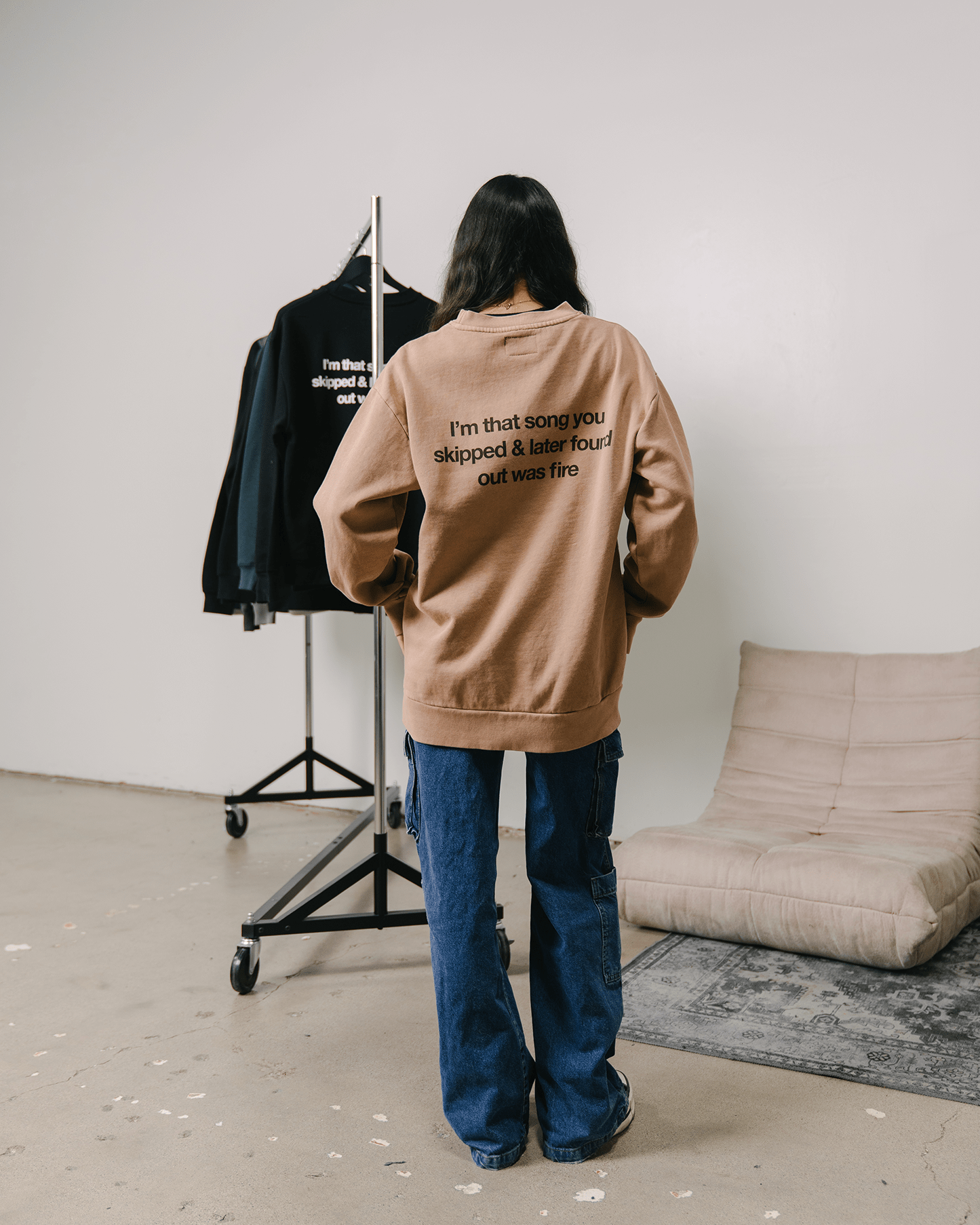 Don't Skip Mushroom Crewneck Sweatshirt - trainofthoughtcollective